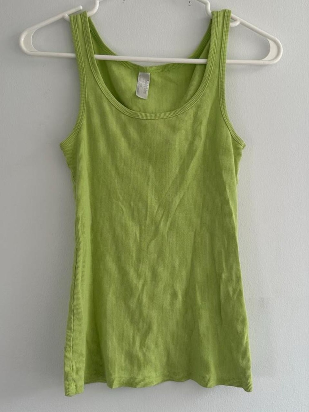 Women’s Lime Green Tank Top - Classic Ribbed Scoop Neck